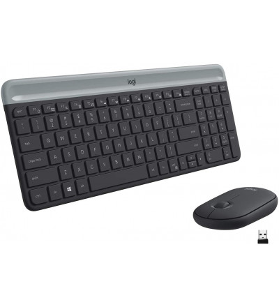 Teclado y mouse inalámbrico Logitech MK470 Español de color negro