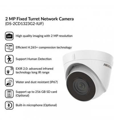 Camara Domo Ip Hikvision 2.8 Microsd 2cd1323g2-iuf