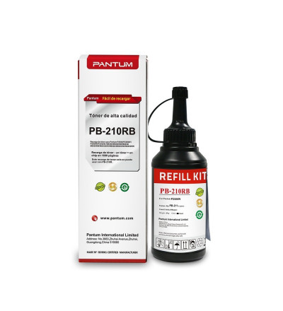 Toner Kit De Recarga Pantum 210 P2500 6500 6550 Negro 80gr + 1 Chip