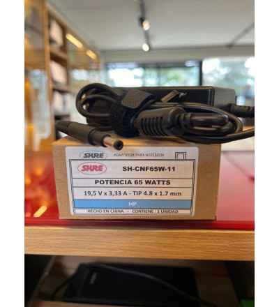 Cargador notebook 65 11 19.5V 3.34A TIP 4.8 x 1.7MM 65W