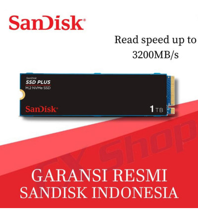 DISCO SSD NVME 1TB SANDISK PLUS M.2 PCIE 3200MB/SEG