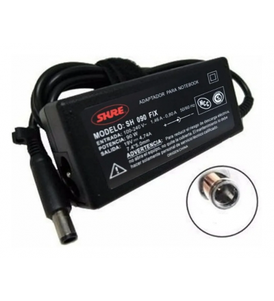 Cargador notebook 90 1 18.5V 4.7A TIP 7.4 X 5MM PIN INSIDE 90W