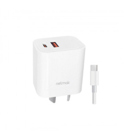 Cargador Usb C Qc + Pd 20w Con Cable Nm-cp28