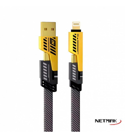 CABLE USB 4 EN 1 USB/USB-C/LIGHTNING NM-123