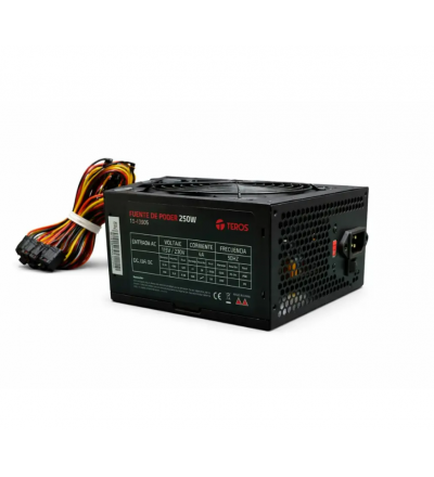 FUENTE Teros 250 Watts Reales Cooler 12cm y cable